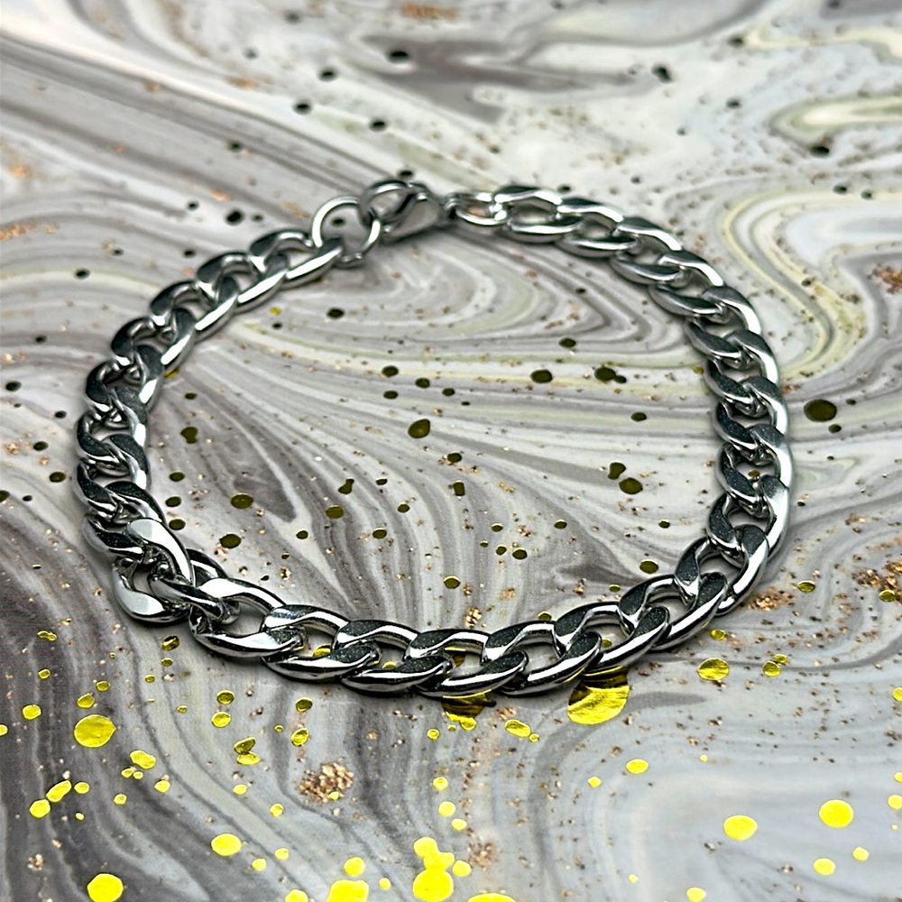 Silver Chainlink Bracelet, Men’s Women’s Jewelry